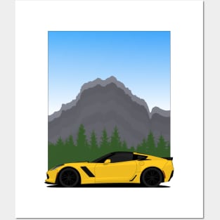 Z06 mountain Yellow Posters and Art
